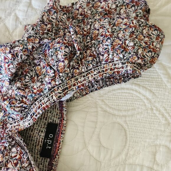 Ruffle Shoulder Floral Cotton Dress, midi - Picture 4 of 4